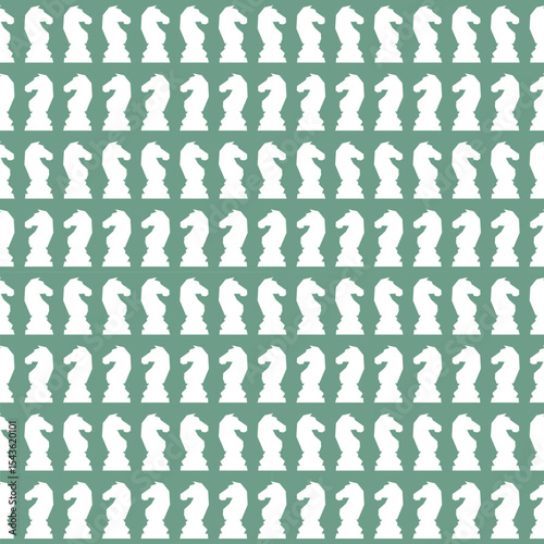 Abstract Seamless pattern in chess style with chess figures and chessboard for design, textile, fabric, surface textures, packaging, scrapbooking, chess school or chess club.