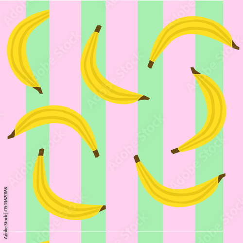 Tropikalny wzór z bananami – letni motyw bezszwowy