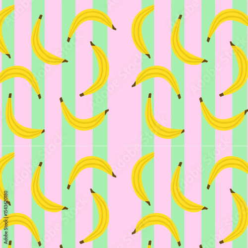 Tropikalny wzór z bananami – letni motyw bezszwowy