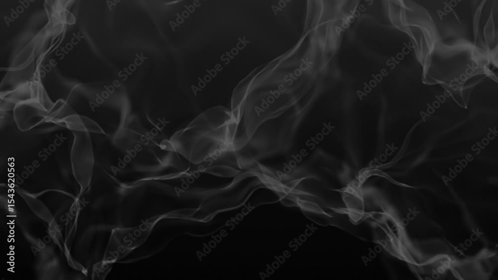 Abstract realistic smoke. Black white empty stage with loop smoke effect background.