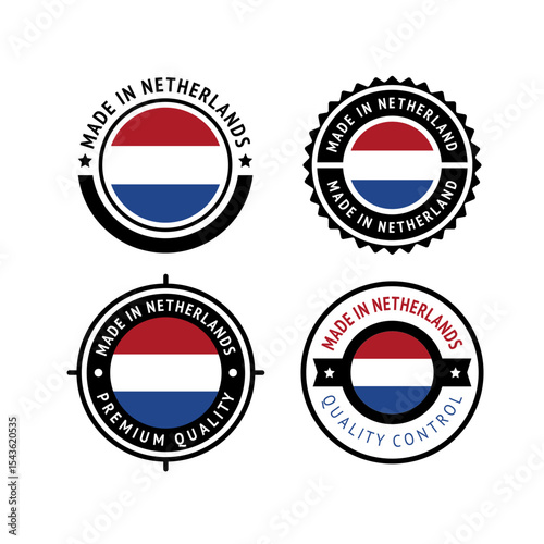 National flag of the Netherland, set flat icons