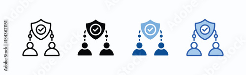 Beneficiary icon sheet multiple style collection isolated vector