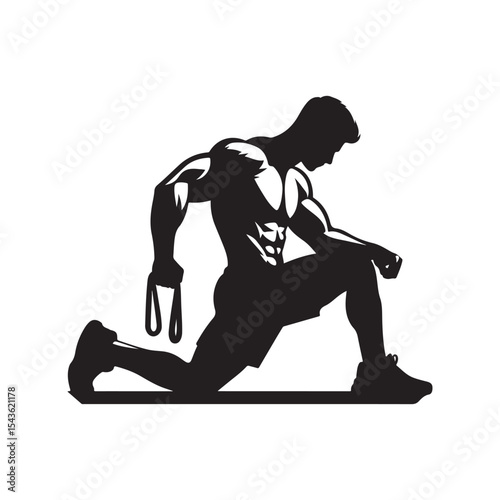 gym workouts vector silhouette clip art logo design illustration