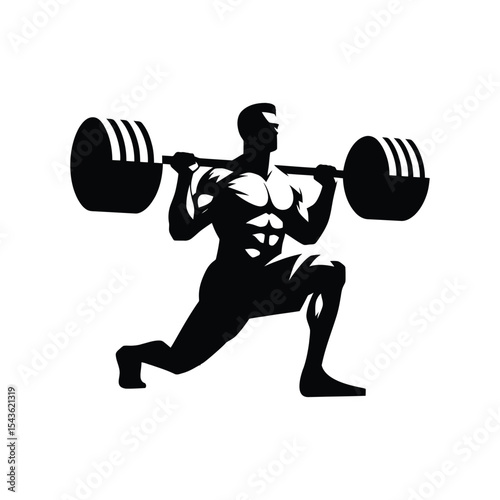 gym workouts vector silhouette clip art logo design illustration