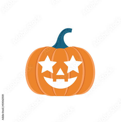Happy halloween starry eyed jack o lantern pumpkin