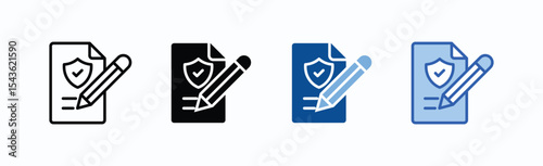 Agreement icon sheet multiple style collection isolated vector