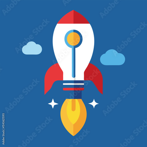 rocket icon launching business idea for startup innovation strategy