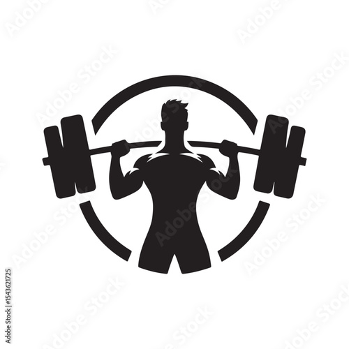 gym workouts vector silhouette clip art logo design illustration