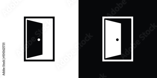 Door icon collection. line stroke icon. EPS 10