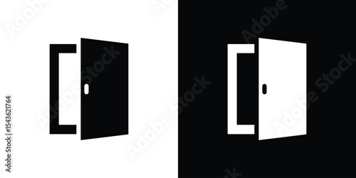 Door icon collection. line stroke icon. EPS 10