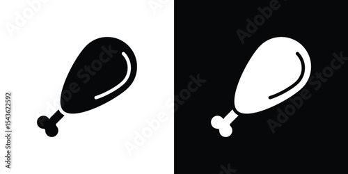 Drumstick bite icon collection. line stroke icon. EPS 10