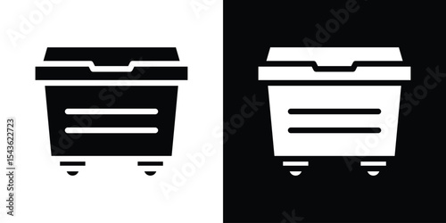 Dumpster icon collection. line stroke icon. EPS 10