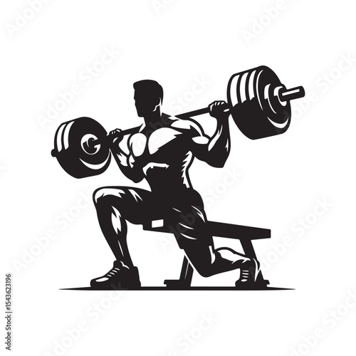 gym workouts vector silhouette clip art logo design illustration