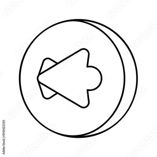 Minimalist outline loudspeaker icon inside a circle perfect for audio and sound related design elements