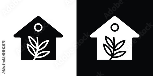 Eco house icon collection. line stroke icon. EPS 10