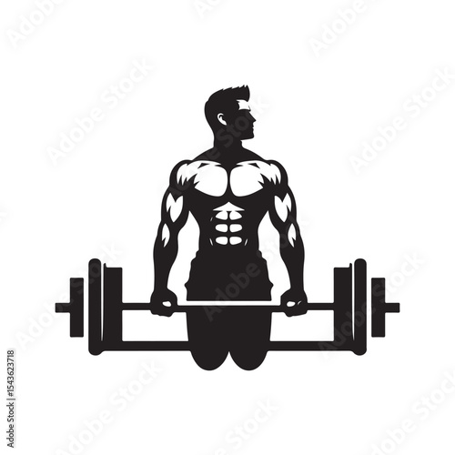 gym workouts vector silhouette clip art logo design illustration