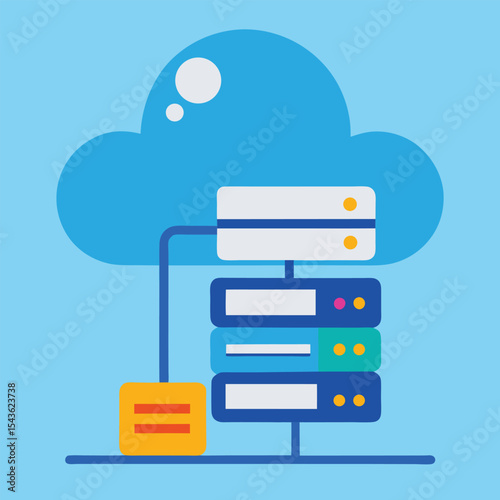 Cloud server hosting business data storage and network access  