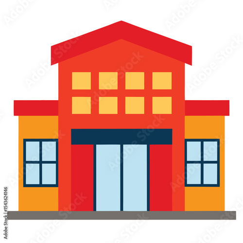 Modern company building front exterior for business branding  