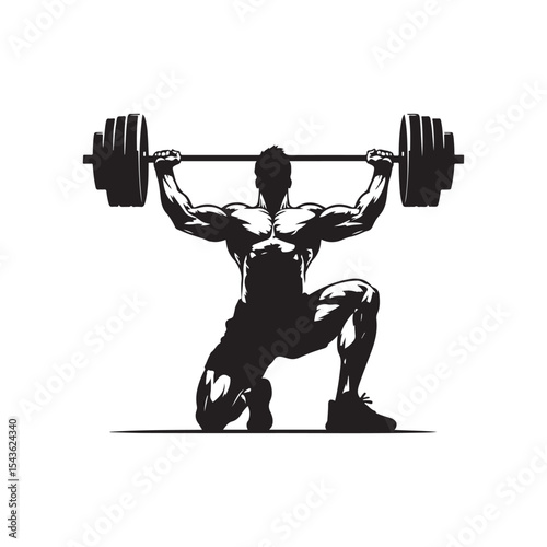 gym workouts vector silhouette clip art logo design illustration