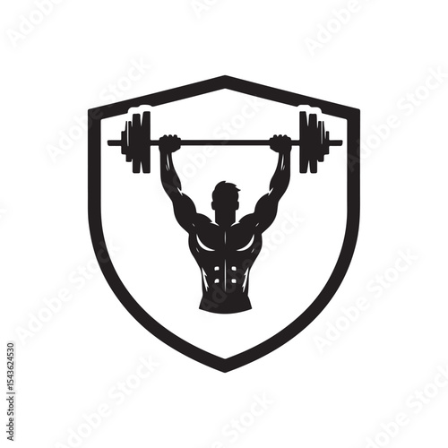 gym workouts vector silhouette clip art logo design illustration