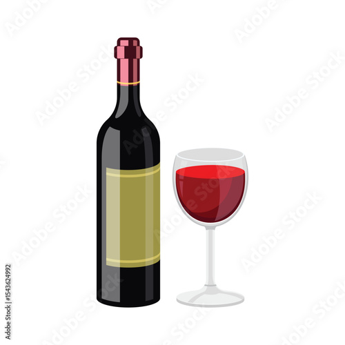 Bottle of Red Wine paired with full glass, celebrating the simple pleasures.