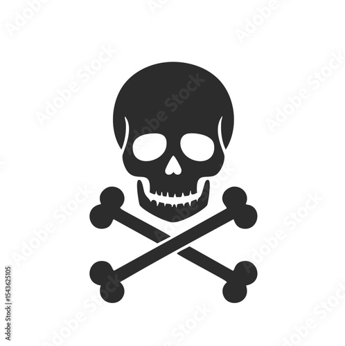 Skull and crossbones danger warning symbol icon