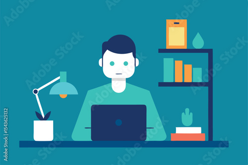 Entrepreneur working remotely in modern home office setup  