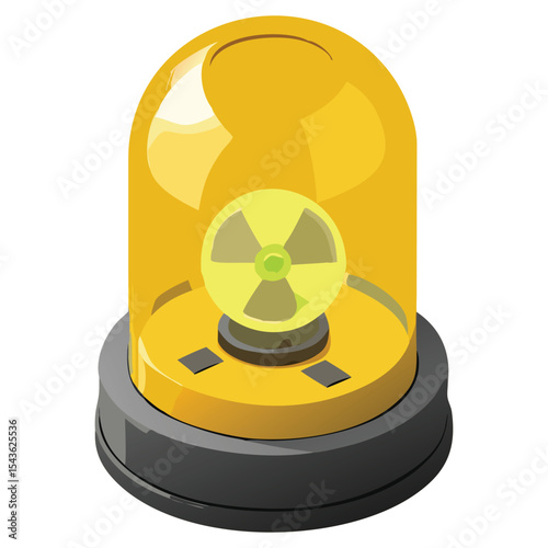 Yellow radiation alert siren emergency beacon radioactive warning system for nuclear hazard safety