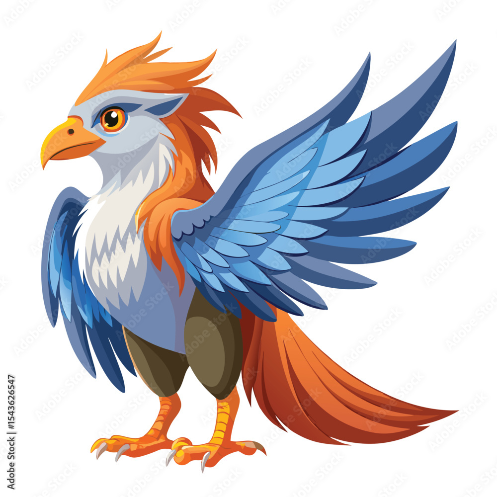 Fototapeta premium Cute bird vector illustration with white background