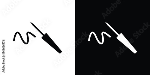 Eyeliner brush icon collection. line stroke icon. EPS 10