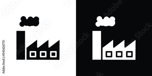 Factory icon collection. line stroke icon. EPS 10