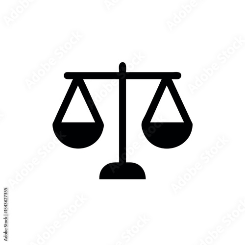 Scales of Justice Icon  Balance, Equilibrium, Law, Fairness, Legal Symbol - Vector Illustration