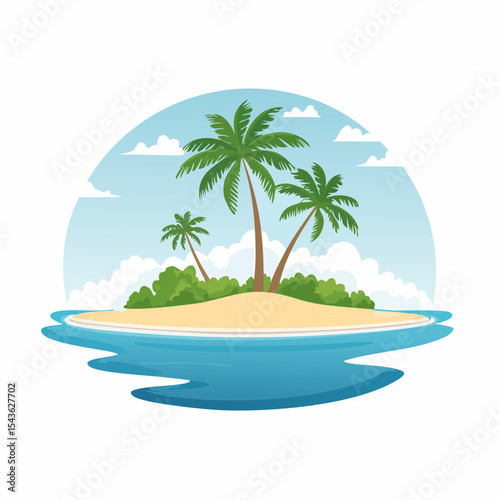 Scenic tropical beach paradise on exotic island