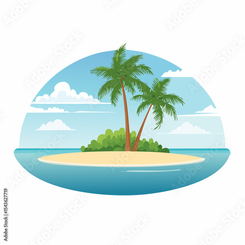 Scenic tropical beach paradise on exotic island