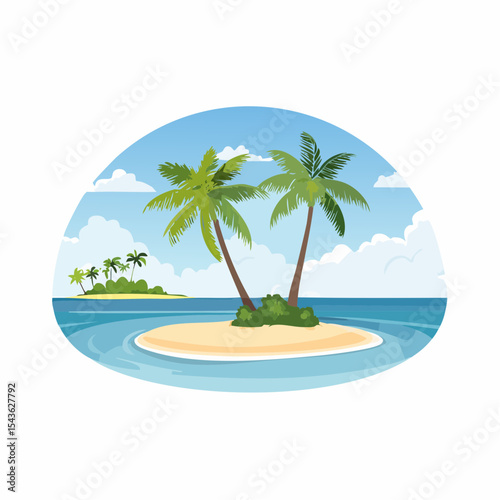 Scenic tropical beach paradise on exotic island