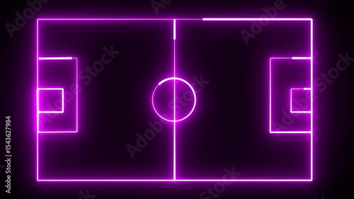 Animation of sports stadium icon world cup stadium line icon. Neon soccer area. football stadium with neon, shiny lights.