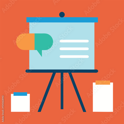 Training workshop with flip chart in business presentation  