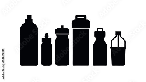 Collection of Diverse Water Bottles Hydration Essentials for Fitness, Sports, and Outdoor Activities