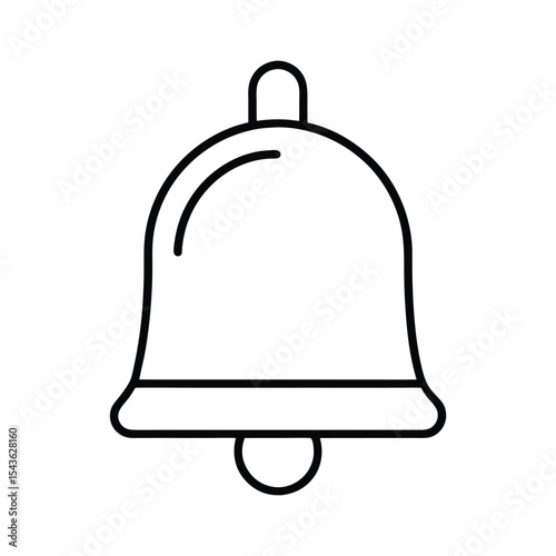 Simple hand drawn line art illustration of a bell icon perfect for notifications and alerts
