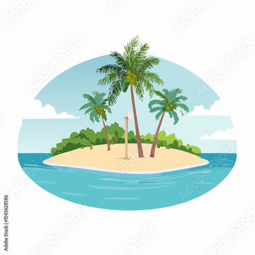 Scenic tropical beach paradise on exotic island