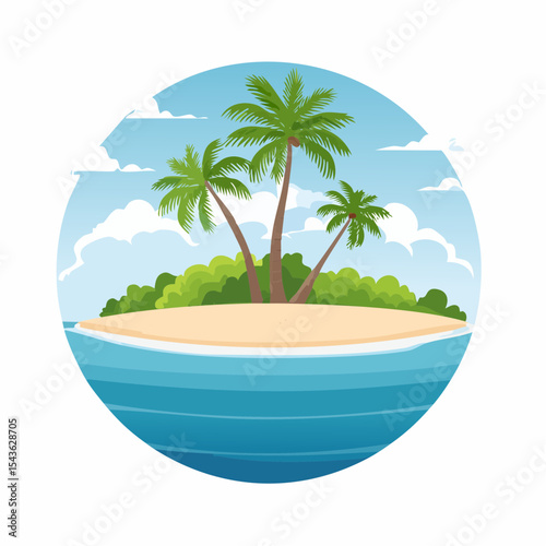 Scenic tropical beach paradise on exotic island