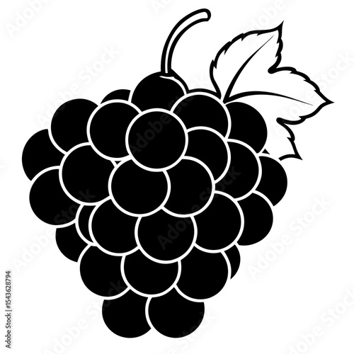 Minimal Black Grapes Illustration
