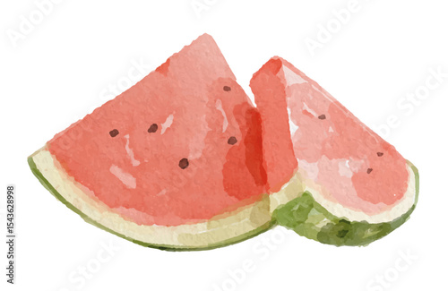 Hand painted watercolor watermelon slices
