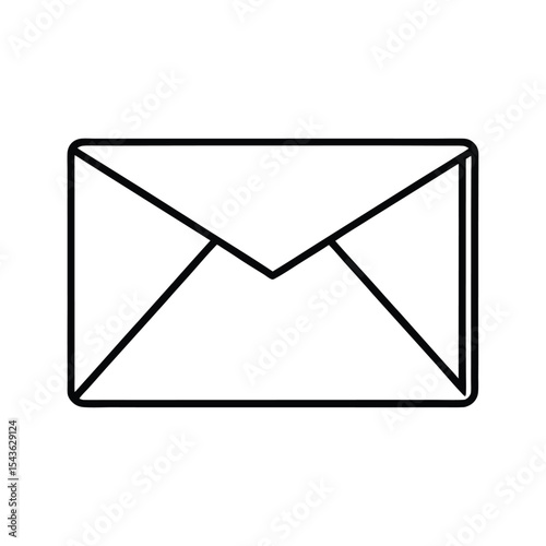 Simple line art illustration of a closed envelope symbol for digital communication and correspondence