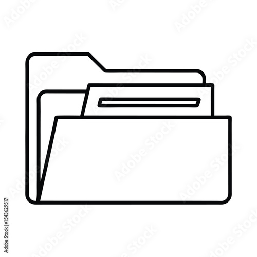 Simple line art illustration of a file folder perfect for business and office document organization