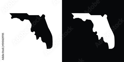 Florida map icon collection. line stroke icon. EPS 10