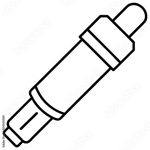 Fuse Holder with Open Fuse – Thin Outline Style Illustration