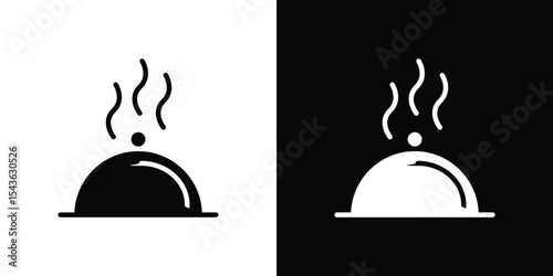Food platter serving icon collection. line stroke icon. EPS 10