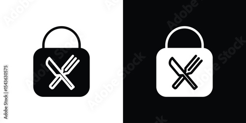 Food security lock icon collection. line stroke icon. EPS 10