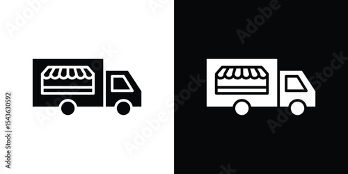 Food truck icon collection. line stroke icon. EPS 10